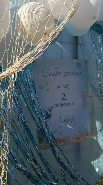 Tabla dobrodošlice u plavim tonovima